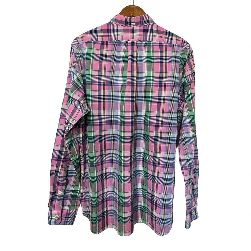 Ralph Lauren Mens Plaid Long Sleeve Button Up Shirt Size L‎ Preppy Church Office